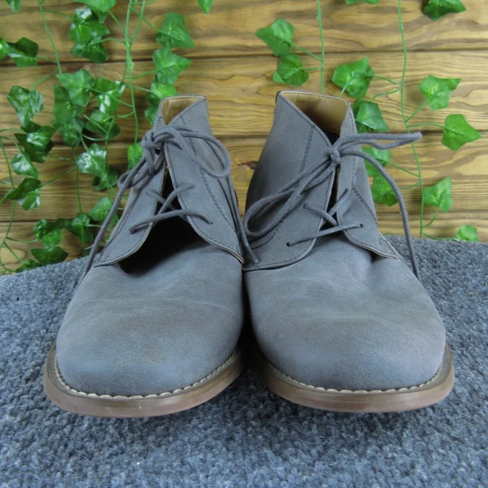 RYE Mens Chukka Ankle Boots Gray Lace Up Round Toe Casual Comfort Dress Shoes 9M